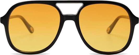 Retro Polarized Aviator Sunglasses for Women Men Classic 70S Vintage Trendy Square Aviators SJ2174 - WORLD TIME VISITS