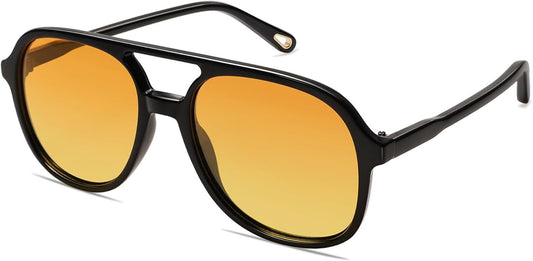 Retro Polarized Aviator Sunglasses for Women Men Classic 70S Vintage Trendy Square Aviators SJ2174 - WORLD TIME VISITS