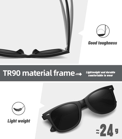 Retro Polarized Sunglasses for Women Men Classic Mirror Lens Driving Trendy Sun Glasses UV Protection (3 Pack) - WORLD TIME VISITS