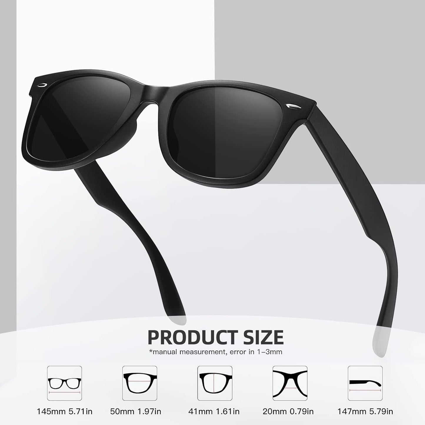 Retro Polarized Sunglasses for Women Men Classic Mirror Lens Driving Trendy Sun Glasses UV Protection (3 Pack) - WORLD TIME VISITS