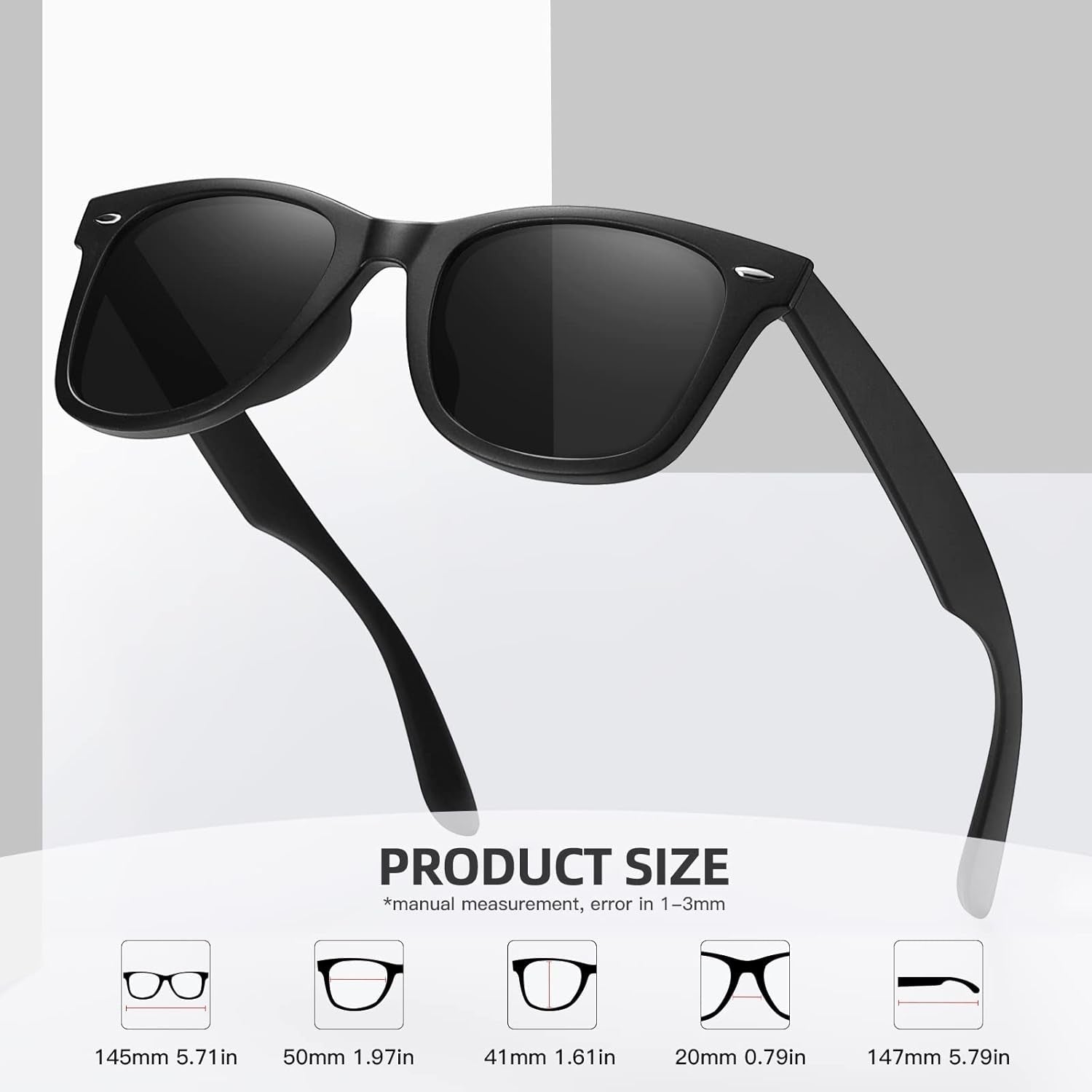 Retro Polarized Sunglasses for Women Men Classic Mirror Lens Driving Trendy Sun Glasses UV Protection (3 Pack) - WORLD TIME VISITS