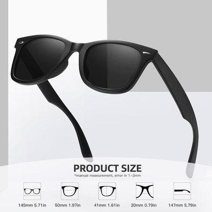 Retro Polarized Sunglasses for Women Men Classic Mirror Lens Driving Trendy Sun Glasses UV Protection (3 Pack) - WORLD TIME VISITS