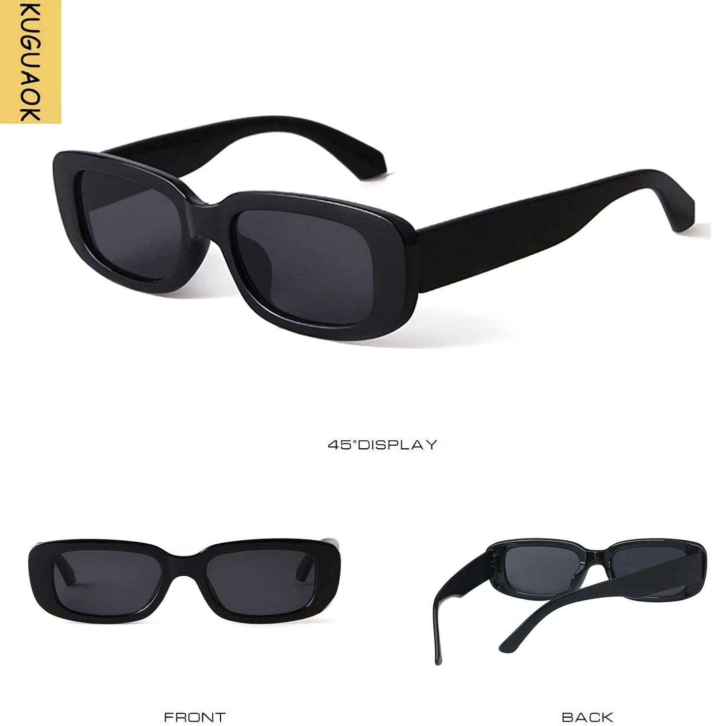 Retro Rectangle Sunglasses Women and Men Vintage Small Square Sun Glasses UV Protection Glasse - WORLD TIME VISITS