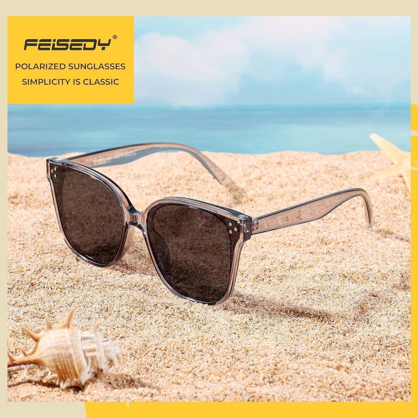 Retro Square Polarized Sunglasses Women Men Vintage Minimalist Shades B2600 - WORLD TIME VISITS