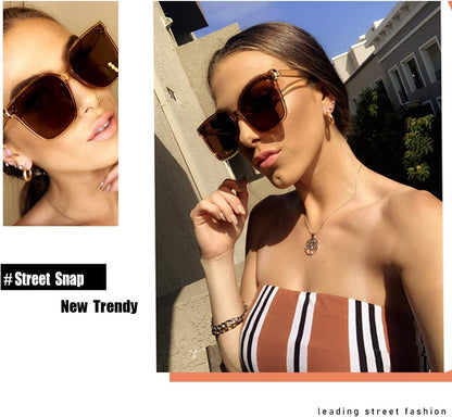 Retro Square Polarized Sunglasses Women Men Vintage Minimalist Shades B2600 - WORLD TIME VISITS