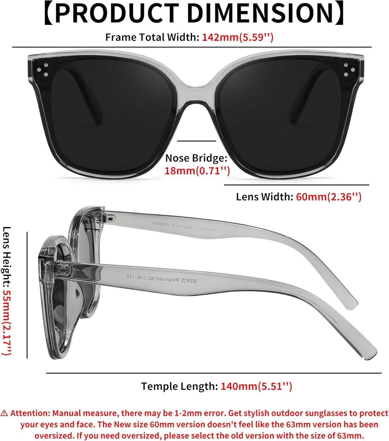 Retro Square Polarized Sunglasses Women Men Vintage Minimalist Shades B2600 - WORLD TIME VISITS
