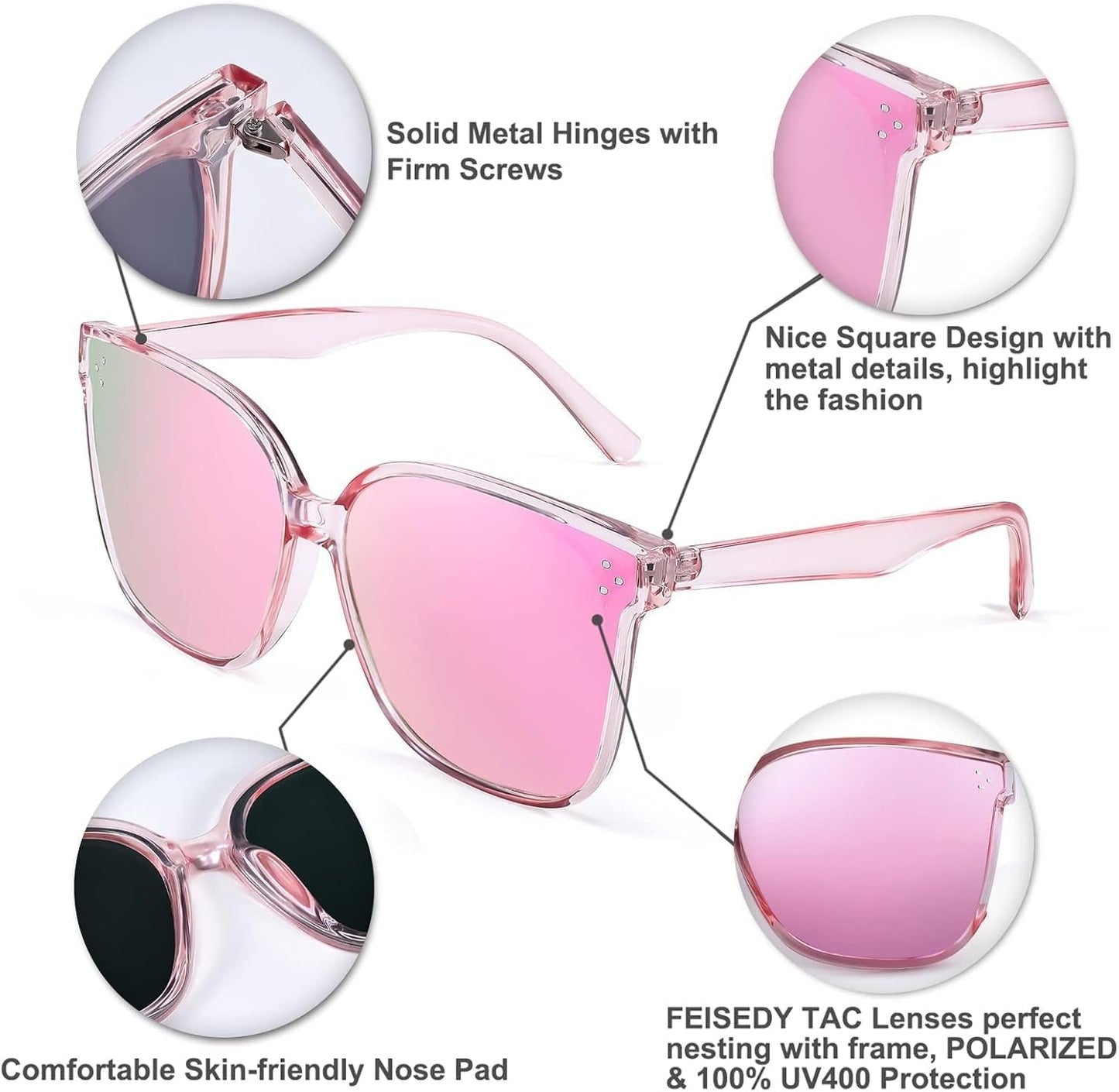 Retro Square Polarized Sunglasses Women Men Vintage Minimalist Shades B2600 - WORLD TIME VISITS