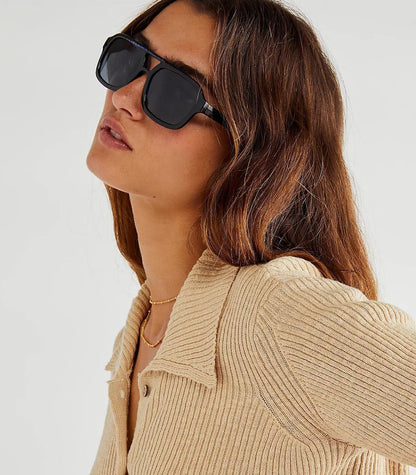Retro Square Sunglasses for Women Men Trendy Rectangle Aviator Sun Glasses Vintage 70S Shades - WORLD TIME VISITS
