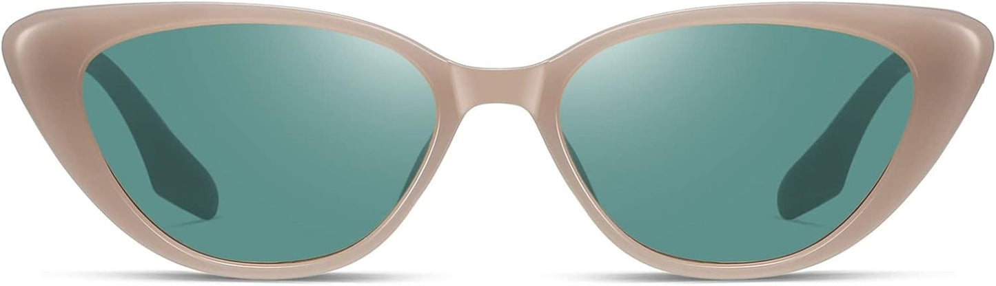 Retro Vintage Narrow Cat Eye Sunglasses for Women 90S Small Chic Style Trendy Sunnies UV400 Protection FZN7514 - WORLD TIME VISITS