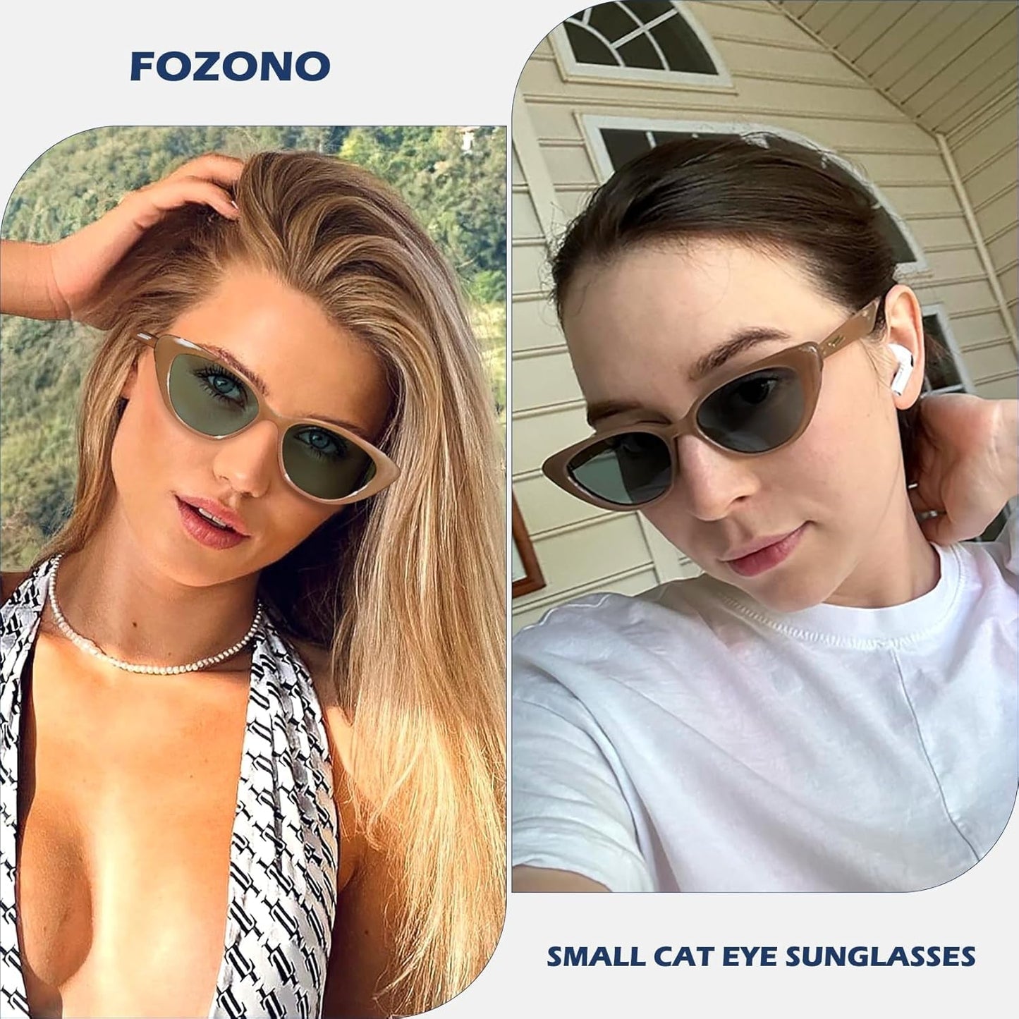 Retro Vintage Narrow Cat Eye Sunglasses for Women 90S Small Chic Style Trendy Sunnies UV400 Protection FZN7514 - WORLD TIME VISITS