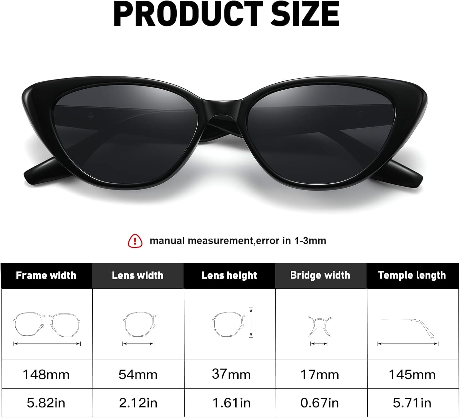 Retro Vintage Narrow Cat Eye Sunglasses for Women 90S Small Chic Style Trendy Sunnies UV400 Protection FZN7514 - WORLD TIME VISITS