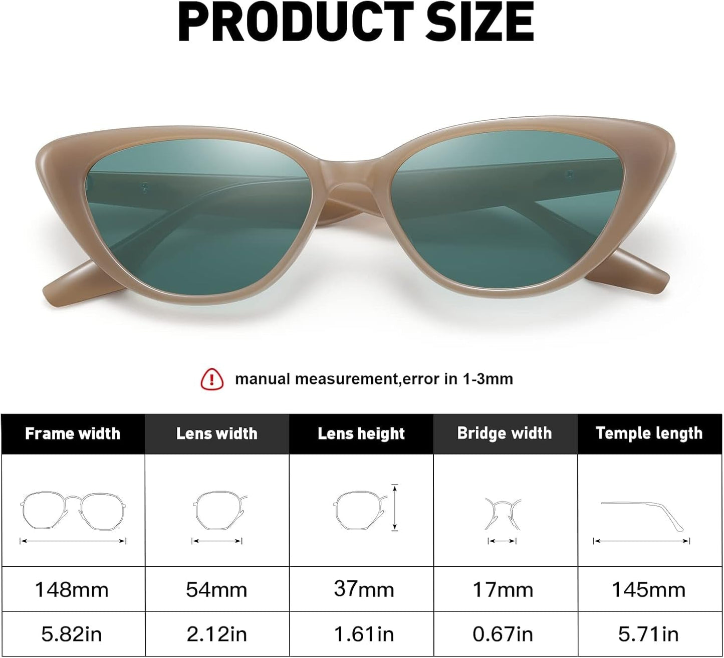 Retro Vintage Narrow Cat Eye Sunglasses for Women 90S Small Chic Style Trendy Sunnies UV400 Protection FZN7514 - WORLD TIME VISITS
