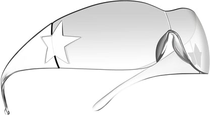 Rimless Y2K Sunglasses for Women Men,Trendy Shield Wrap around Sunglasses Oversized Fashion Frameless Sun Glasses - WORLD TIME VISITS