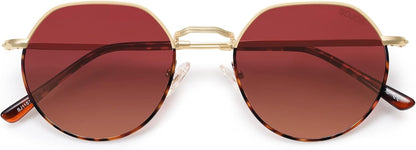 round Polygon Polarized Sunglasses for Women Men Retro Classic Vintage Panto Shades SJ1157 - WORLD TIME VISITS