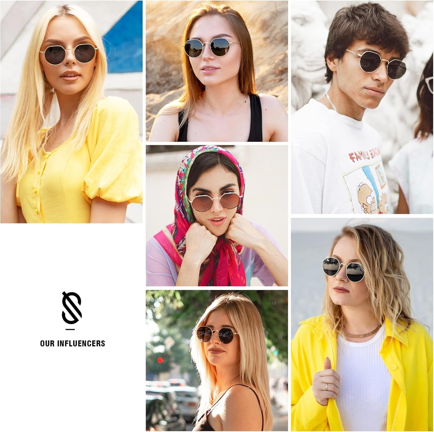 round Polygon Polarized Sunglasses for Women Men Retro Classic Vintage Panto Shades SJ1157 - WORLD TIME VISITS