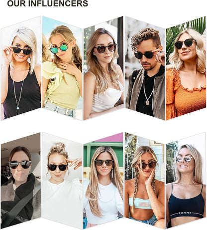 Small round Classic Polarized Sunglasses for Women Men Vintage Style UV400 Lens SJ2113 - WORLD TIME VISITS