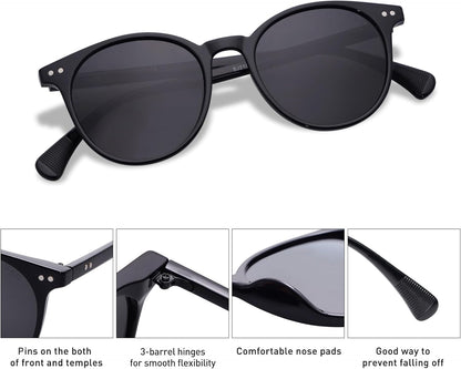 Small round Classic Polarized Sunglasses for Women Men Vintage Style UV400 Lens SJ2113 - WORLD TIME VISITS