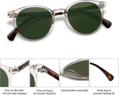 Small round Classic Polarized Sunglasses for Women Men Vintage Style UV400 Lens SJ2113 - WORLD TIME VISITS