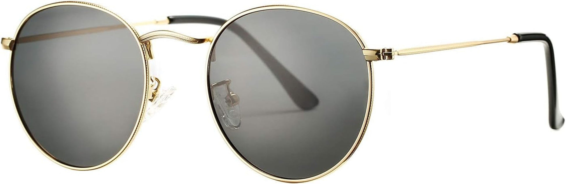Small round Metal Polarized Sunglasses for Women Retro Designer Style - WORLD TIME VISITS
