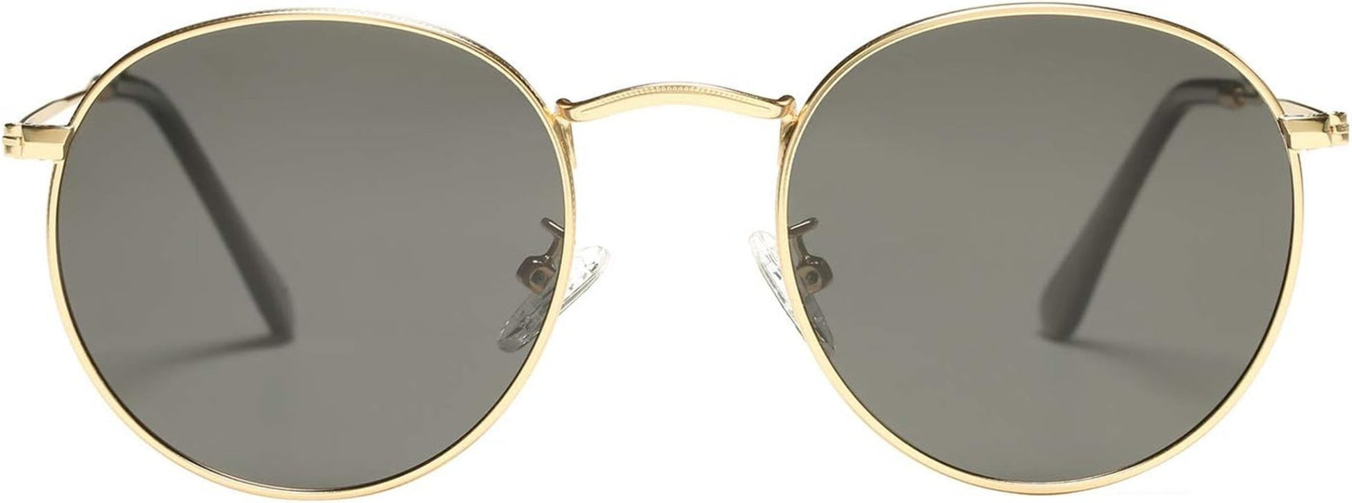 Small round Metal Polarized Sunglasses for Women Retro Designer Style - WORLD TIME VISITS