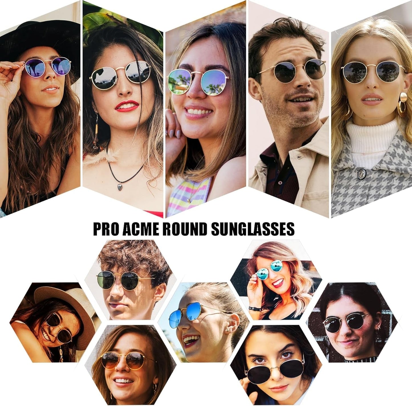 Small round Metal Polarized Sunglasses for Women Retro Designer Style - WORLD TIME VISITS