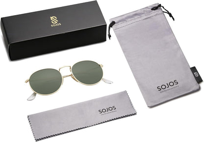 Small round Polarized Sunglasses for Women Men Classic Vintage Retro Shades UV400 - WORLD TIME VISITS