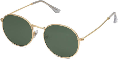 Small round Polarized Sunglasses for Women Men Classic Vintage Retro Shades UV400 - WORLD TIME VISITS