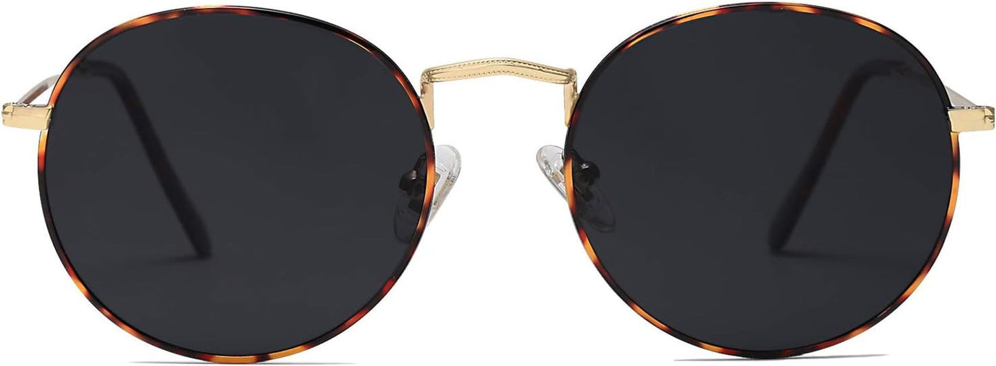 Small round Polarized Sunglasses for Women Men Classic Vintage Retro Shades UV400 - WORLD TIME VISITS