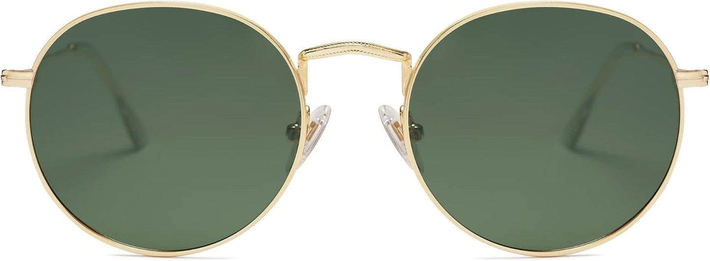 Small round Polarized Sunglasses for Women Men Classic Vintage Retro Shades UV400 - WORLD TIME VISITS