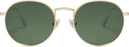 Small round Polarized Sunglasses for Women Men Classic Vintage Retro Shades UV400 - WORLD TIME VISITS