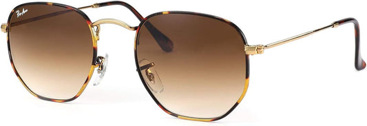 Small Square Sunglasses for Women Men 100% Real Glass Lens Hexagonal Frame - WORLD TIME VISITS