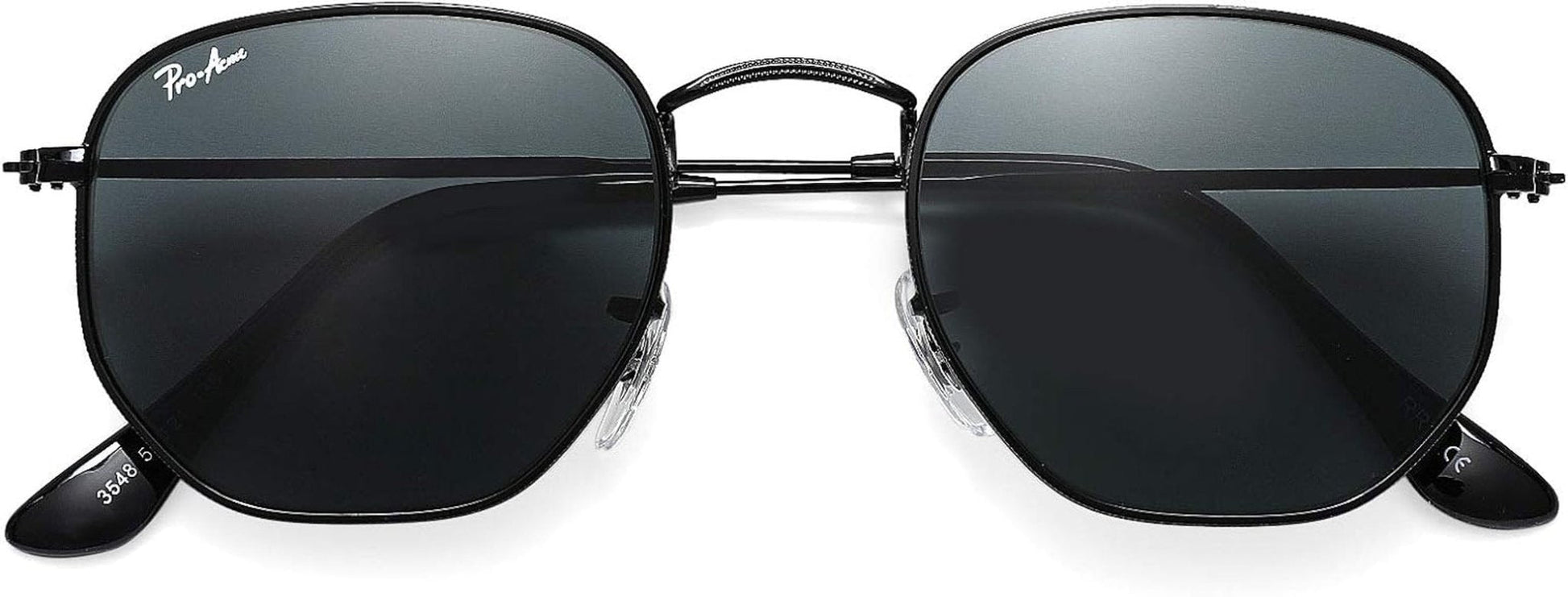 Small Square Sunglasses for Women Men 100% Real Glass Lens Hexagonal Frame - WORLD TIME VISITS
