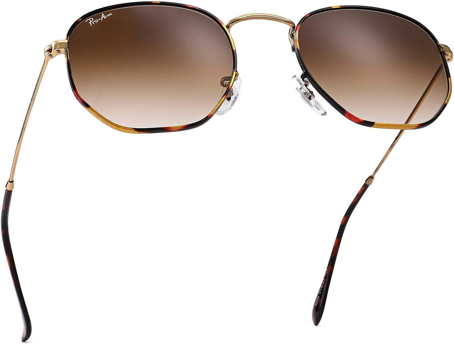 Small Square Sunglasses for Women Men 100% Real Glass Lens Hexagonal Frame - WORLD TIME VISITS