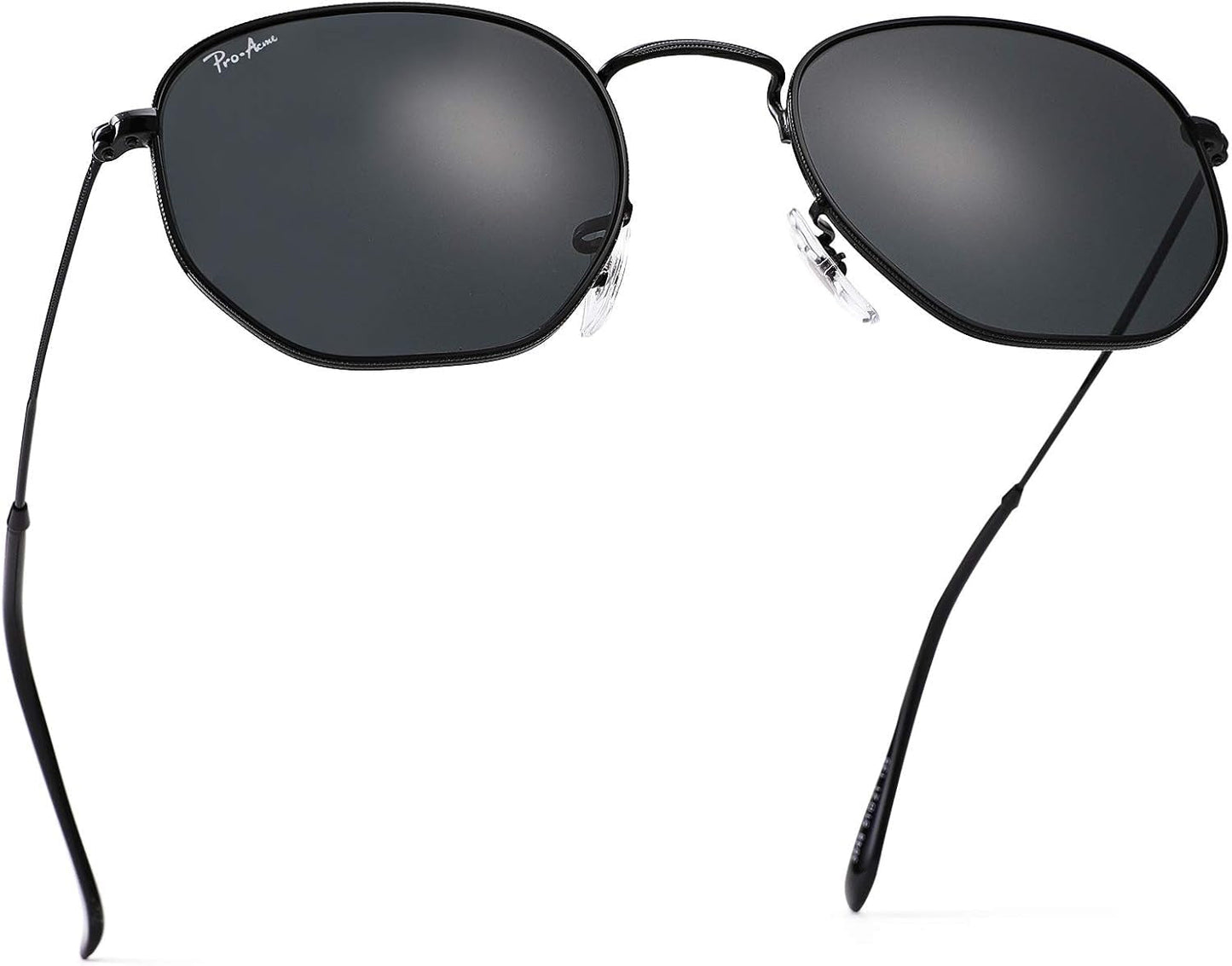 Small Square Sunglasses for Women Men 100% Real Glass Lens Hexagonal Frame - WORLD TIME VISITS