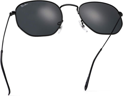 Small Square Sunglasses for Women Men 100% Real Glass Lens Hexagonal Frame - WORLD TIME VISITS