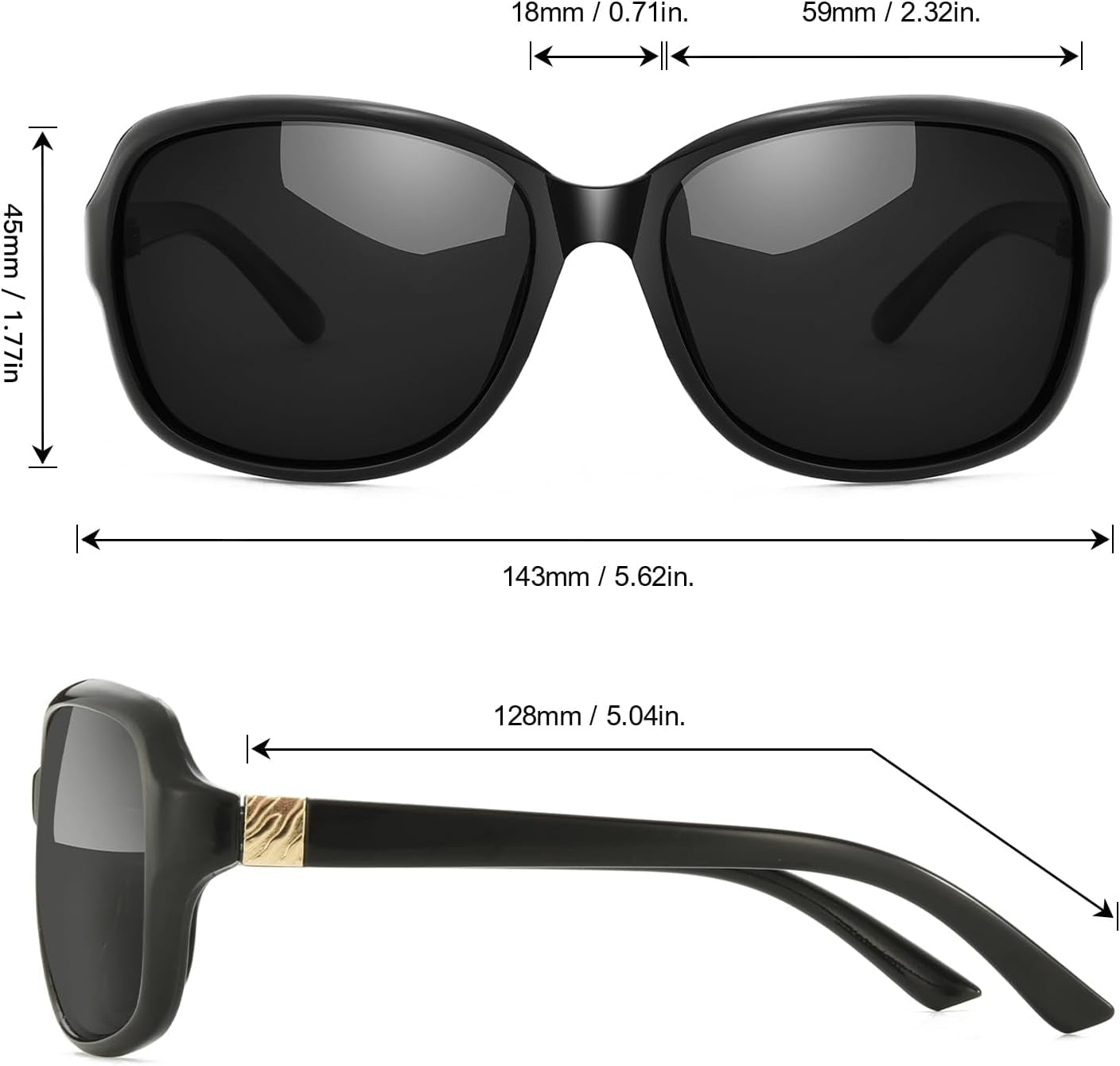 Small Wrap Sunglasses for Women | Lightweight Square Frame with 100% UV400 | Polarized Shade for Womens - WORLD TIME VISITS