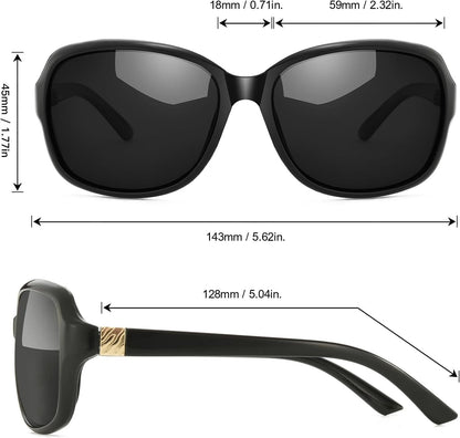 Small Wrap Sunglasses for Women | Lightweight Square Frame with 100% UV400 | Polarized Shade for Womens - WORLD TIME VISITS