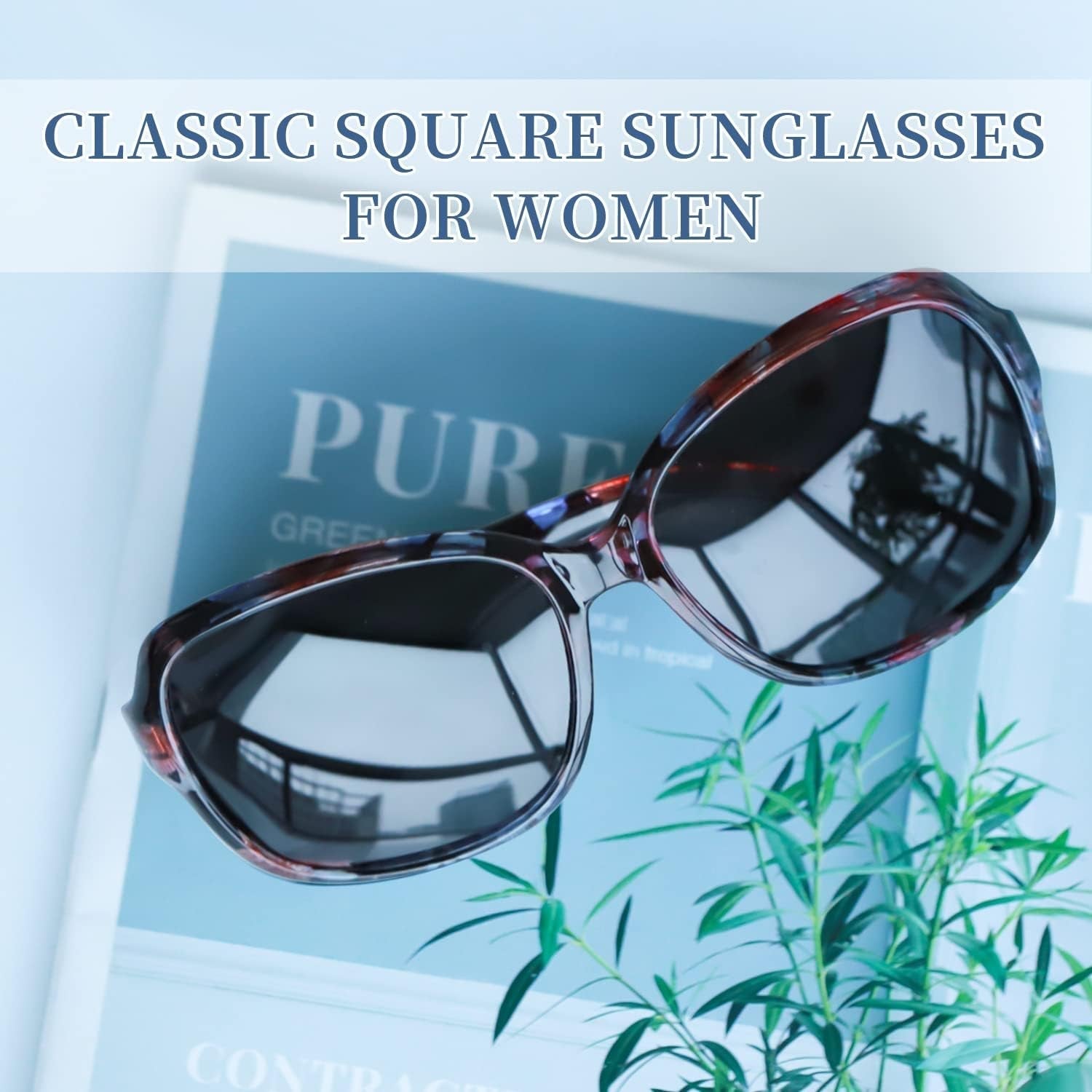 Small Wrap Sunglasses for Women | Lightweight Square Frame with 100% UV400 | Polarized Shade for Womens - WORLD TIME VISITS
