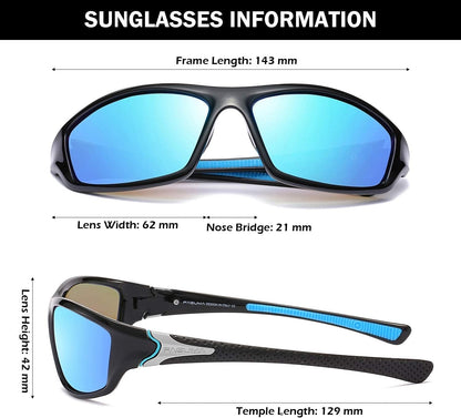 Sports Polarized Sunglasses for Men Cycling Driving Fishing UV400 Protection - WORLD TIME VISITS