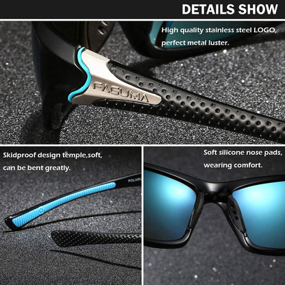 Sports Polarized Sunglasses for Men Cycling Driving Fishing UV400 Protection - WORLD TIME VISITS