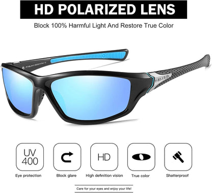 Sports Polarized Sunglasses for Men Cycling Driving Fishing UV400 Protection - WORLD TIME VISITS