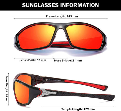 Sports Polarized Sunglasses for Men Cycling Driving Fishing UV400 Protection - WORLD TIME VISITS