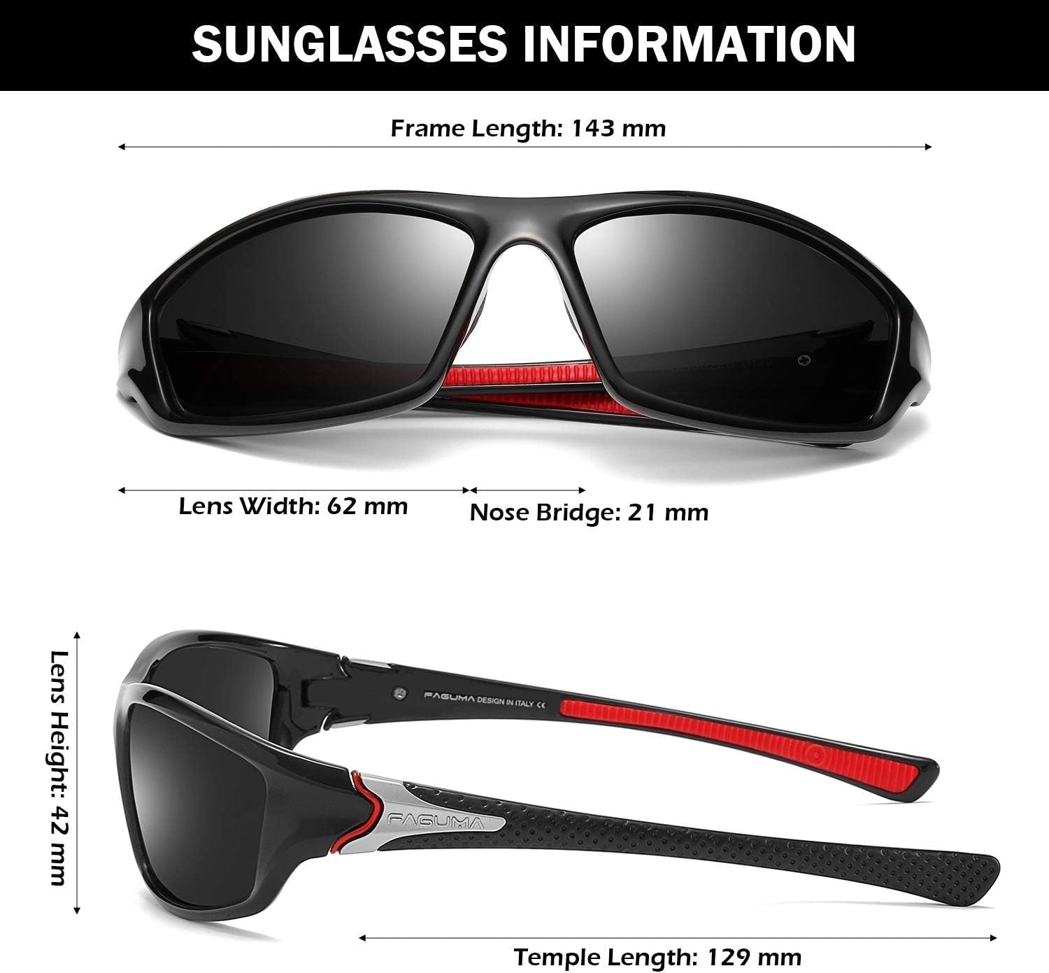 Sports Polarized Sunglasses for Men Cycling Driving Fishing UV400 Protection - WORLD TIME VISITS