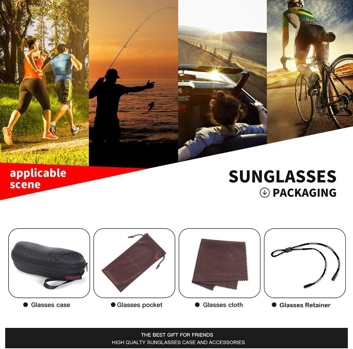 Sports Polarized Sunglasses for Men Cycling Driving Fishing UV400 Protection - WORLD TIME VISITS