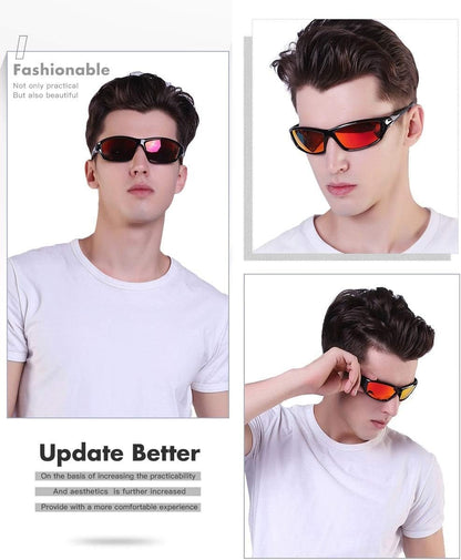Sports Polarized Sunglasses for Men Cycling Driving Fishing UV400 Protection - WORLD TIME VISITS