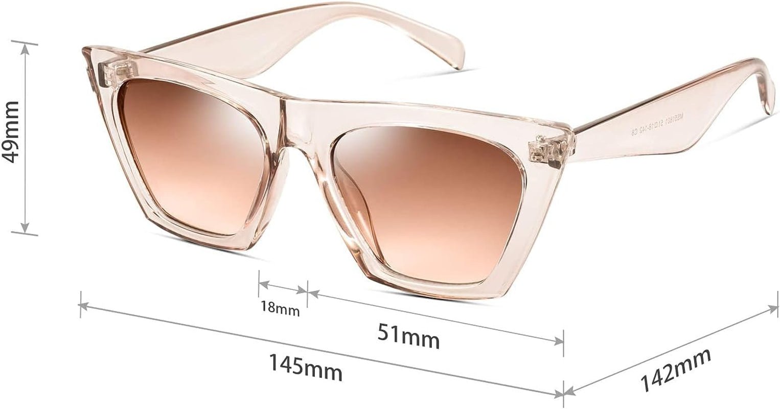 Square Cat Eye Sunglasses for Women Trendy Style Model - Shine - WORLD TIME VISITS