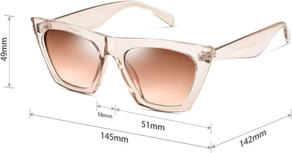 Square Cat Eye Sunglasses for Women Trendy Style Model - Shine - WORLD TIME VISITS