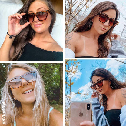 Square Cat Eye Sunglasses for Women Trendy Style Model - Shine - WORLD TIME VISITS