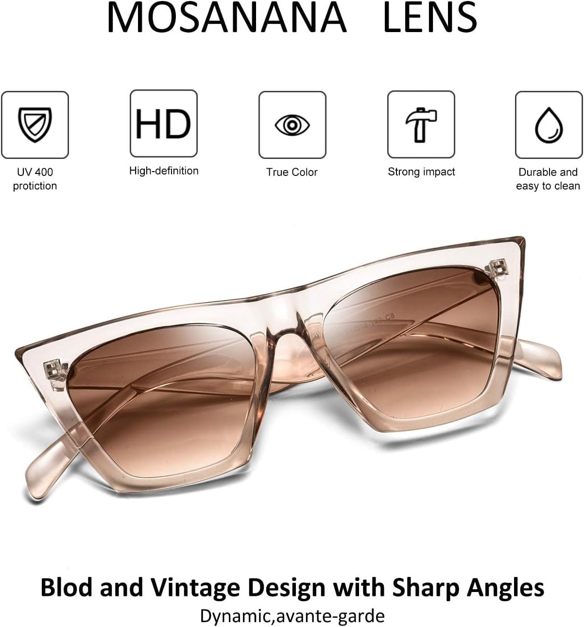 Square Cat Eye Sunglasses for Women Trendy Style Model - Shine - WORLD TIME VISITS