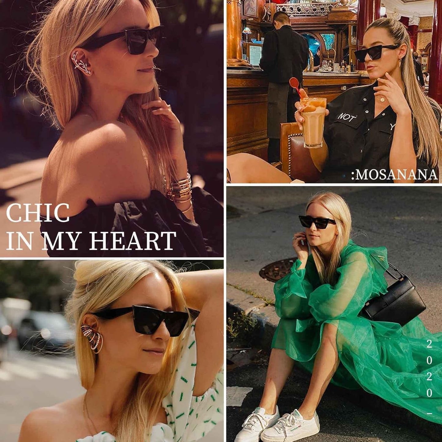 Square Cat Eye Sunglasses for Women Trendy Style Model - Shine - WORLD TIME VISITS